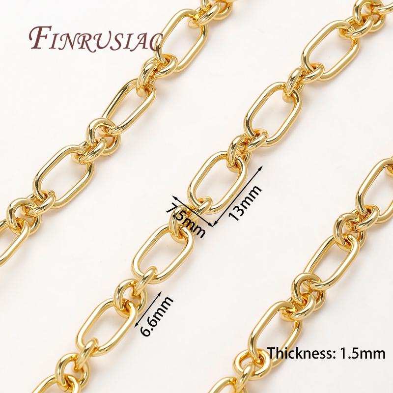 0.5-1Meter 18K Gold Plated Chains DIY Necklaces Accessories,Decorative Chain For Jewelry Making Supplies,Bulk Chains Wholesale