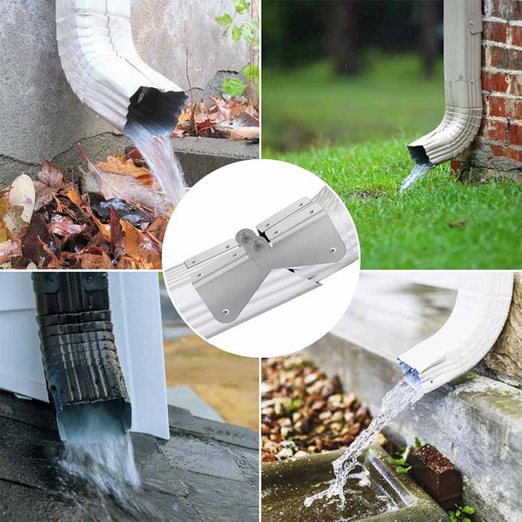 Drainage Channel Extension Hinges, Downspout Hinge Flippers for Rectangular & Square Water , Gutter Extension
