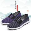Frühling neue elastische lässige Damen Stoffschuhe karierter Stoff Baumwollstoff Ein-Pedal flachsohlige faule Canvas-Schuhe