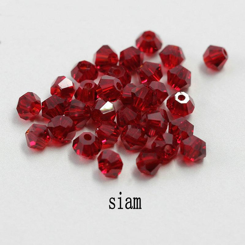 4mm 100pcs Shiny Crystal Beads Bicone Beads Glass Beads Loose Spacer Beads for Bracelet DIY Jewelry Making 200pcs