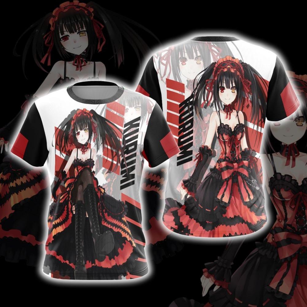 Retro-style *Date A Live* Kurumi Tokisaki Short-Sleeve T-Shirt — Unisex, Plus-Size, Loose & Breathable