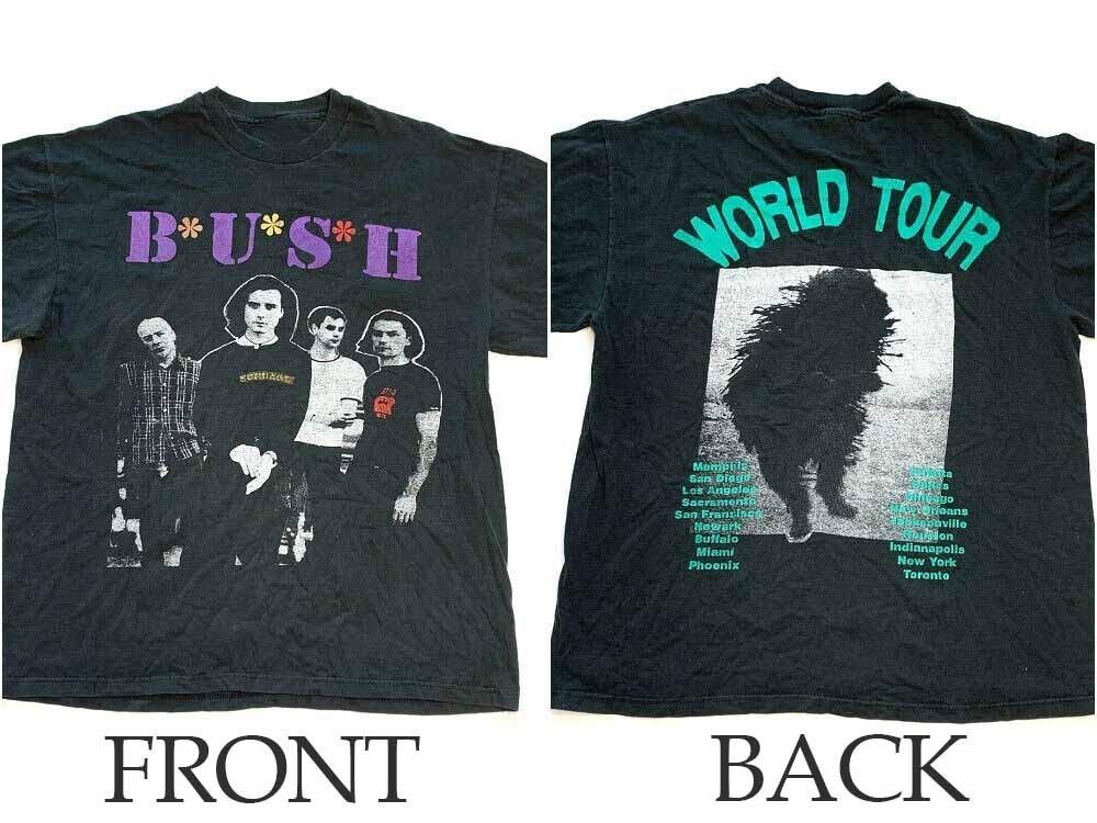 2 sides Bush Band World Tour Shirt Classic Black Unisex S-5XL ND1238 Unisex T-Shirt M