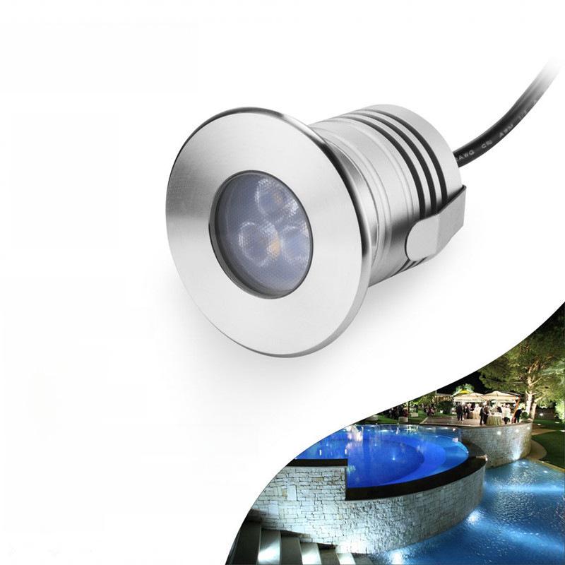 Stainless Steel IP68 Waterproof Dimmable Pool Light with Three Underwater Beads