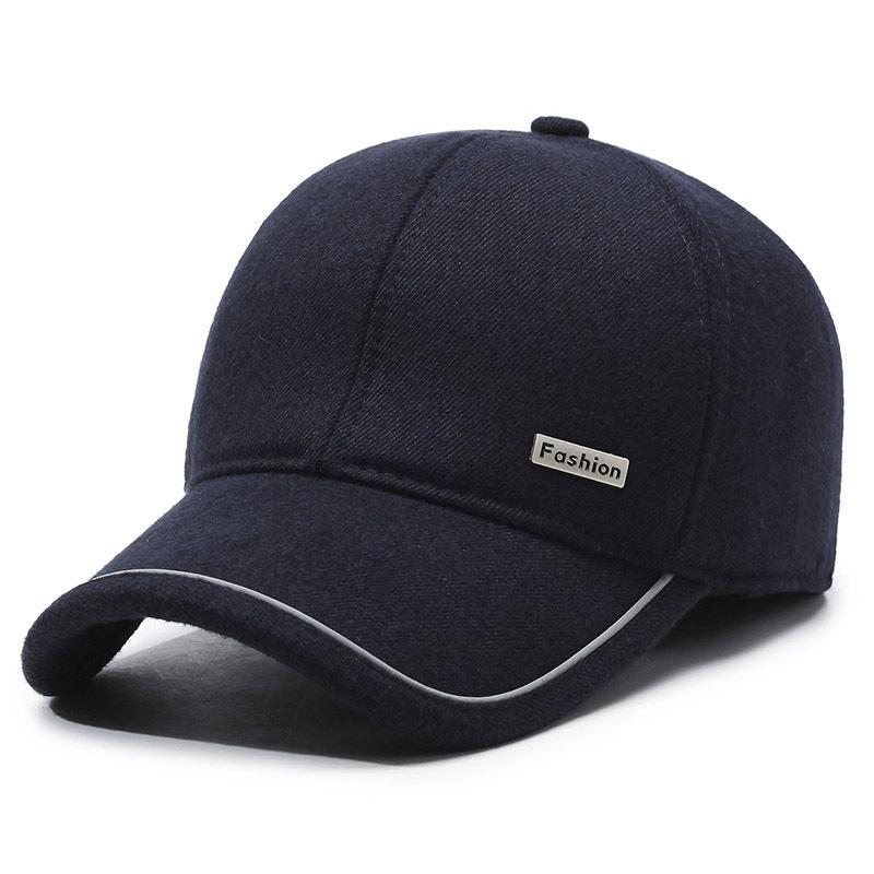 Baseball Cap Middle-Aged And Elderly Men'S Warm And Velvet Cap, Sunshade And Sun Protection, Simple And Fashionable Cap.