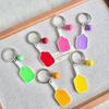 1Pcs Sporty Women'S Key Holder Bag Pendant 3D Metal Pickleball Racket Keychain Couple'S Best Friend Small Gift
