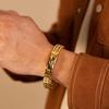 Gold Stainless Steel Infinity Bracelet Men Women Classic Cuban Link Chain Bracelet with ID Bar Romantic Gift