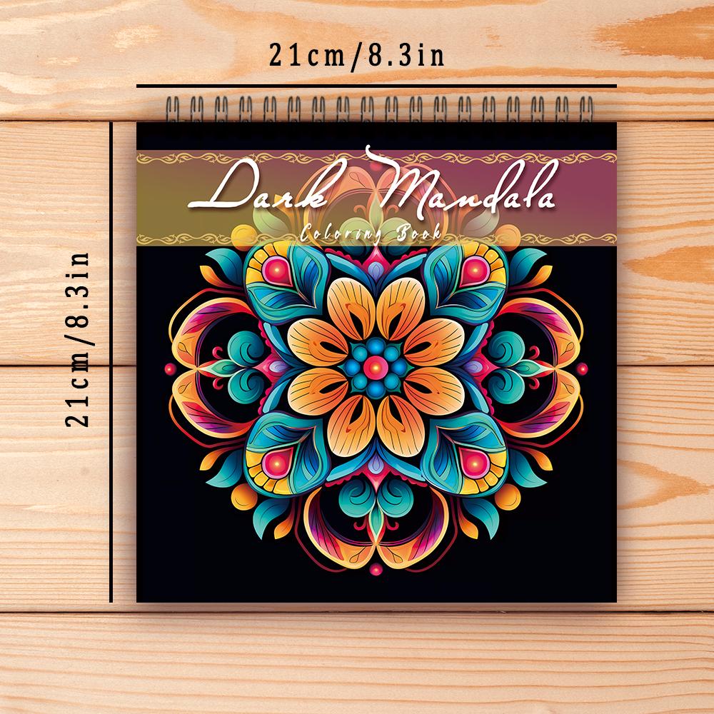 

Книга-раскраска для взрослых - Спиральная книга-раскраска на 30 листов, 8,3x 8,3 дюйма, плотная бумага 100 г/м², подарок на «Снова в школу», Новый год, день рождения оранжевый