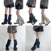 Scaldamuscoli Al Ginocchio da Donna Leggings Caviglia Alta Benda Ginocchio Alto Stivale Tubo Lungo Calze Lunghe Manica per Gamba Copri Polpaccio