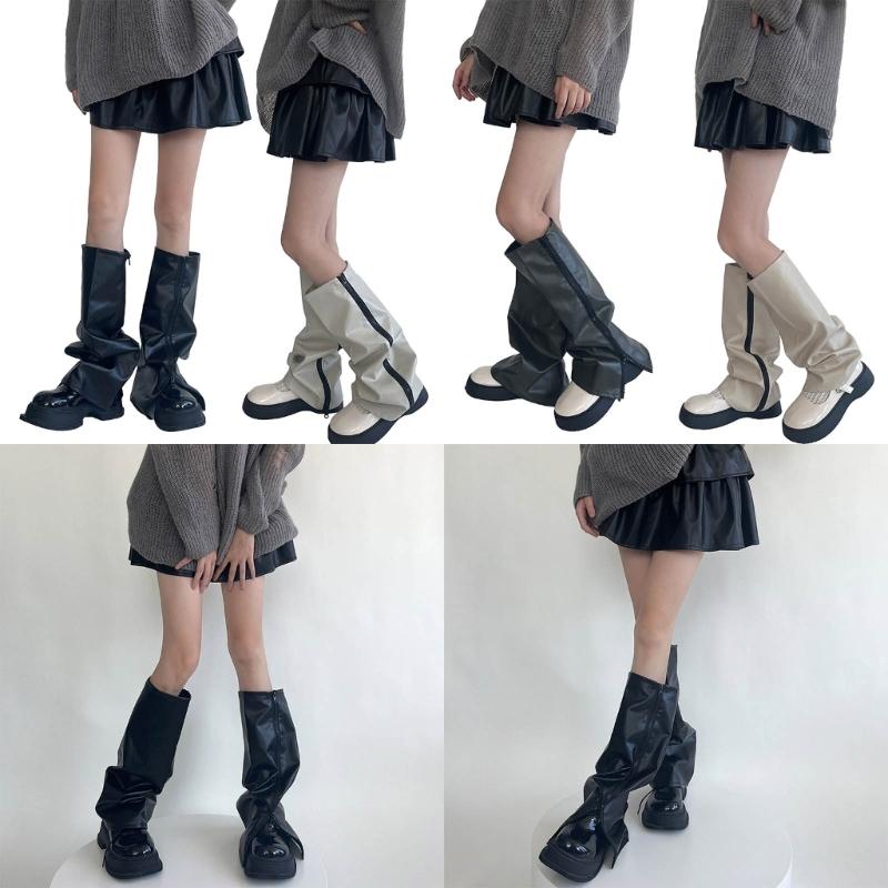 Scaldamuscoli Al Ginocchio da Donna Leggings Caviglia Alta Benda Ginocchio Alto Stivale Tubo Lungo Calze Lunghe Manica per Gamba Copri Polpaccio