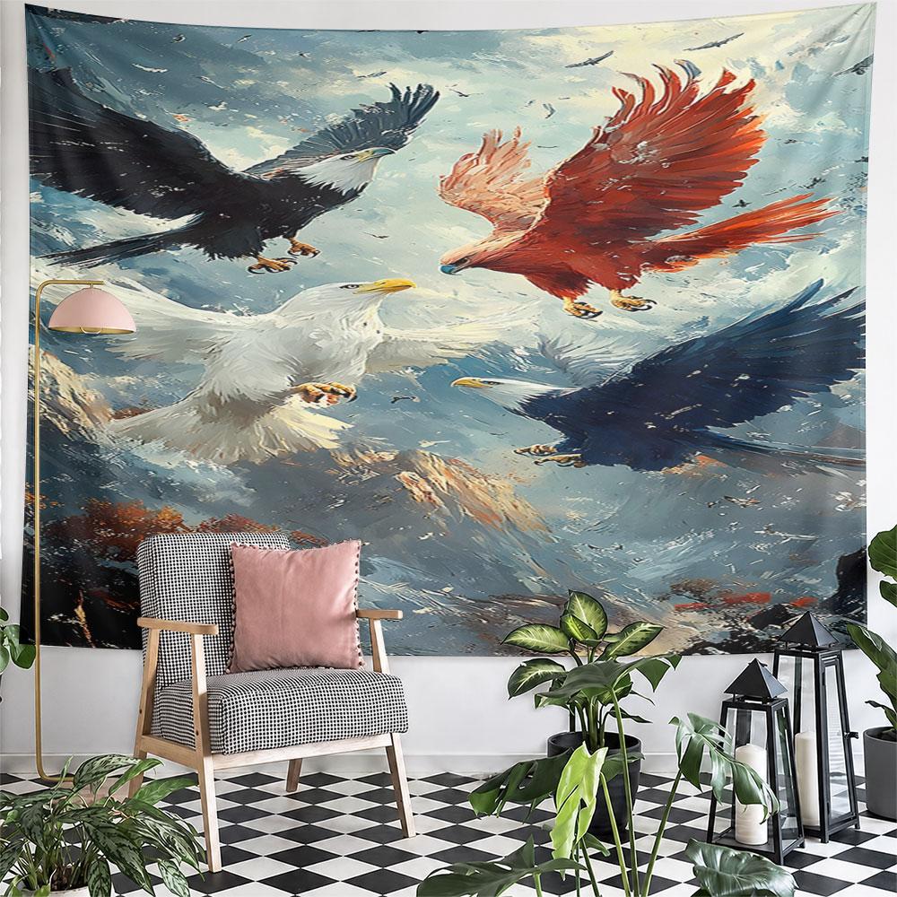 "Majestic Eagles in Flight" Pattern Wall Hanging Tapestry Decorative Tapestry Home Decor for Bedroom and Living Room