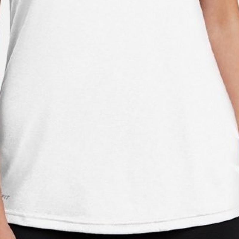 Nike Women S Dri FiT SwooSh ShorT Sleeve T ShirT whiTe