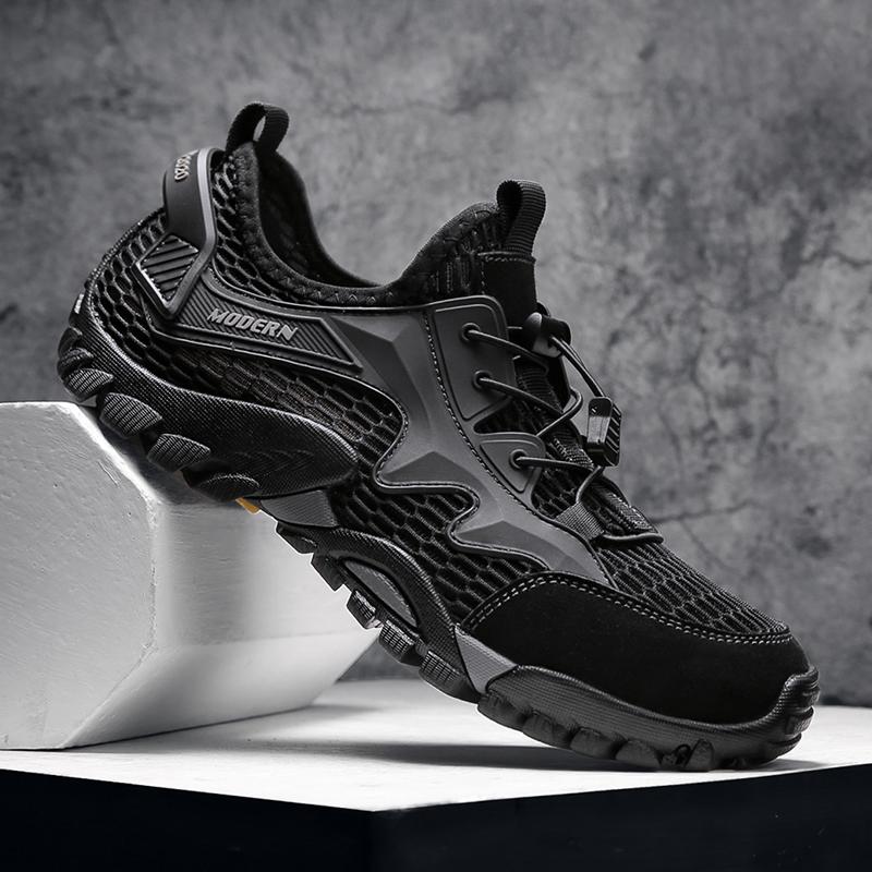 Fashion New Handmade Casual Shoes Men's Fashion Trend Breathable Men Summer Shoes Sports Low-top Mesh Sneakers Non-slip Hollow Out Shoes