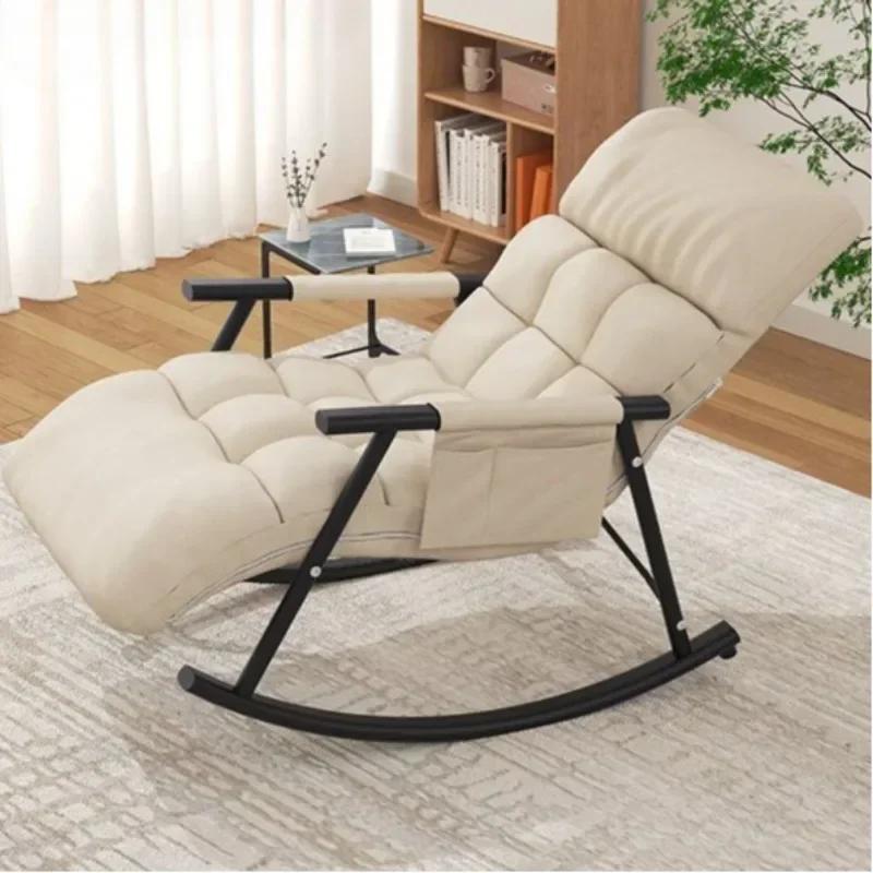 Light Luxury Rocking Chair Simplicity Leisure Balcony Nap Lounge Chair Stable Reinforce Bedroom Home Multiple Purposes Lazy Sofa
