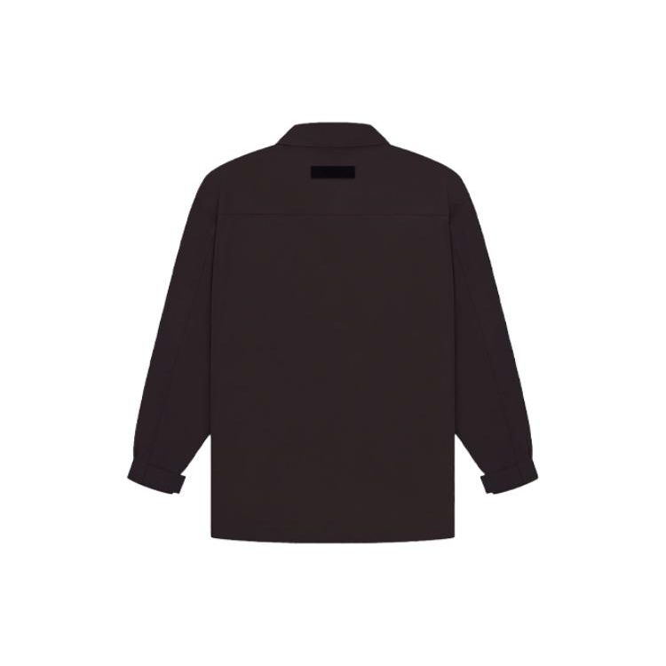 Fear of God Essentials Fleece Collared Zip-Up Shirt Jacket Men Jackets Plum 202BT224195F