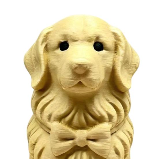 3D Printed Dog Figurine Mini Bow Tie Dog Collectible Statue Animal Shape Desktop