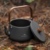 1.1L Teapot Coffee Pot with Wood Handle Boiling Stovetop Pot Aluminum Alloy Portable Lightweight Pot Outdoor Travel Tableware