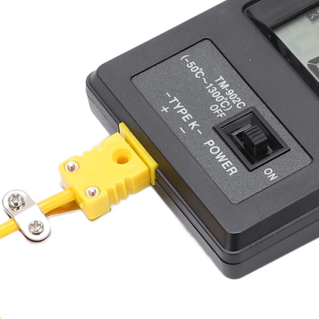 Tm‑902c Industrial LCD Display Digital Sensor Thermometer with Curved Shank Thermocouple ‑50‑500 Celsius