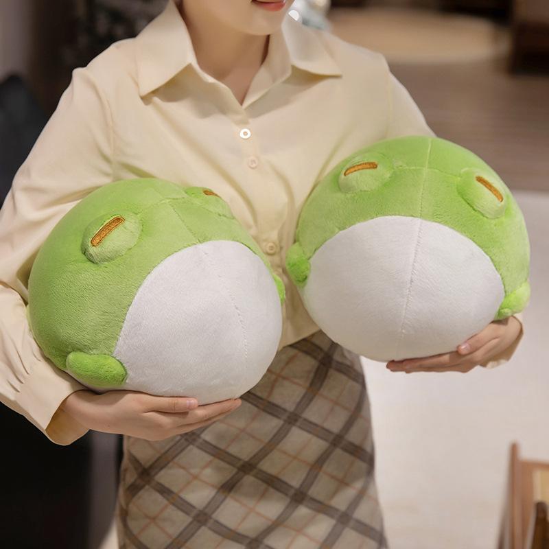 Bai Fen Bai Dolls And Toys Green Chubby Frog Doll Plush Toy Cute Frog Doll Children Accompany Soothing Doll