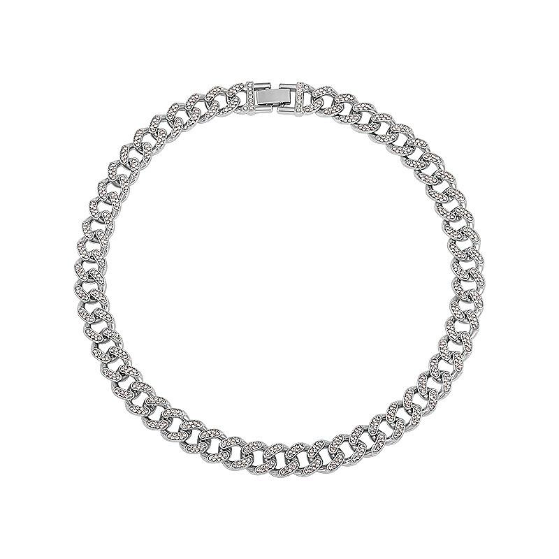 

The same full diamond Cuban necklace men s European and American hip hop ins trendy cool accessories street style thick chain fashion jewelry