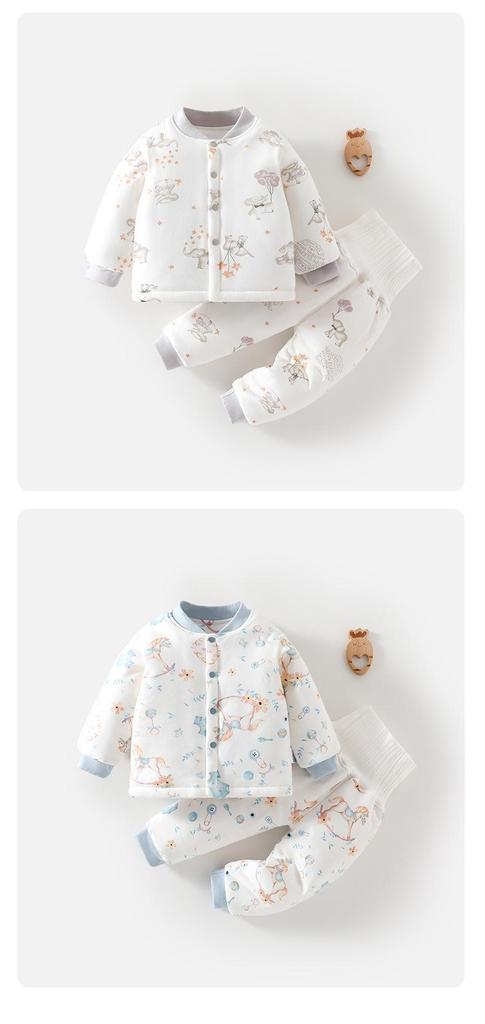 Infant Winter Set: Padded Cotton Baby Clothes for Boys, Autumn/Winter Warmth