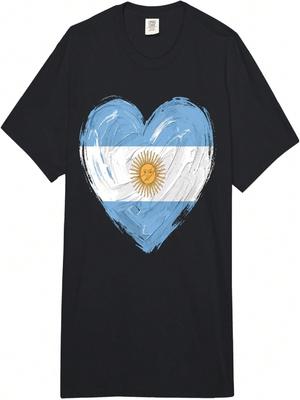 Argentina Flag Heart Soccer Football Supporter Comfort Colors Adult Heavyweight T-Shirt