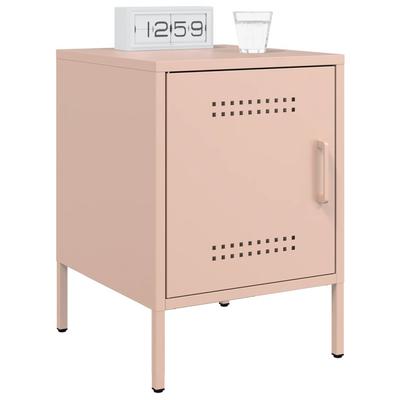 Nightstands 2 Pcs Pink 36 X 39 X 50.5 Cm Steel