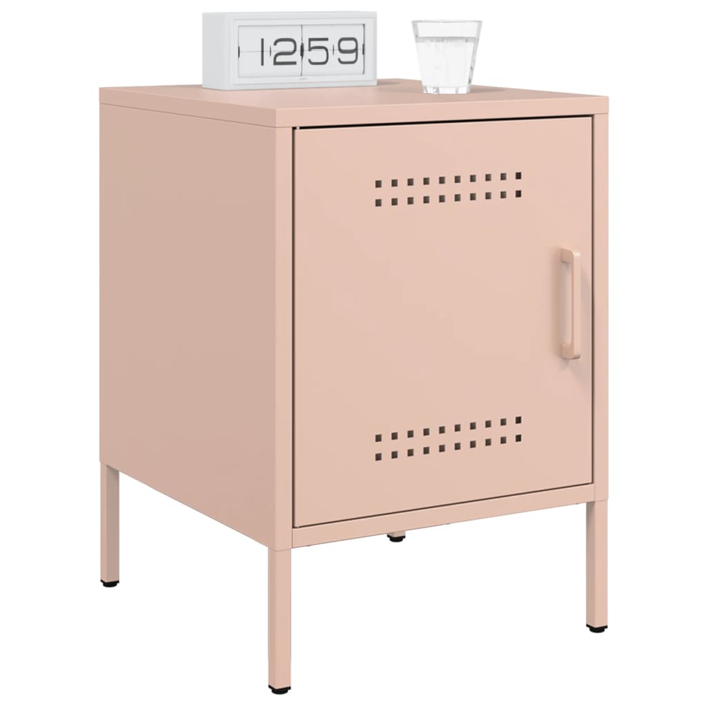 Nightstands 2 Pcs Pink 36 X 39 X 50.5 Cm Steel