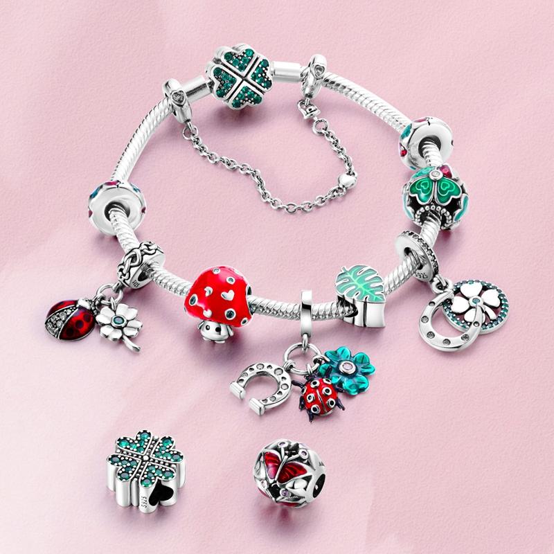 New In Copper Red Series Charm Pendant Bead Fit Original Bracelet Necklace Jewelry For Women Diy Fashion Gift