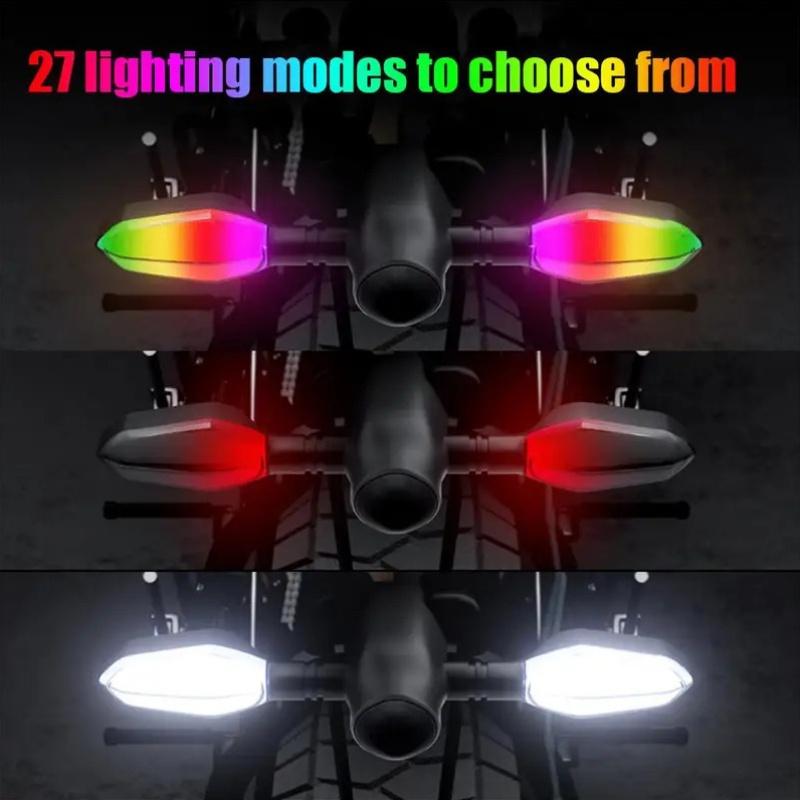 2pcs Motorcycle Universal LED Lamp Color Projection Lamp Sequential Flowing Indicator Lights