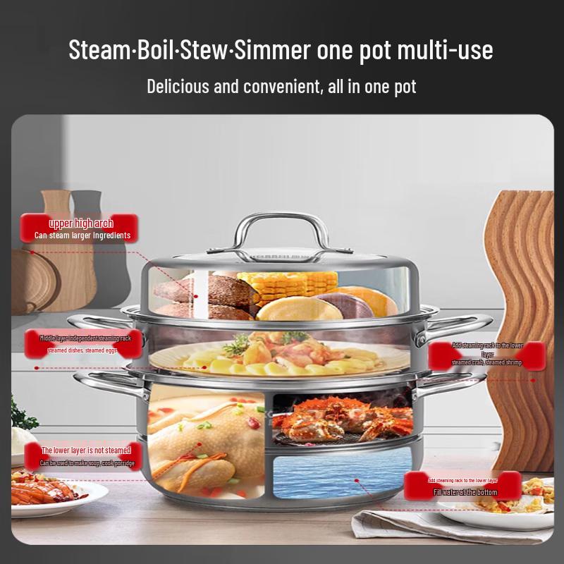 Kangbach 304 Stainless Steel 3-Layer Steamer Pot