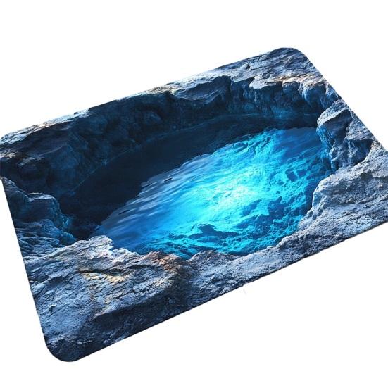 3D Optical Illusion Floor Mat Realistic Hole Door Mat for Living Room And Entry Area Non-Slip Soft Pet-Friendly Rug Interactive Visual Effect Carpet