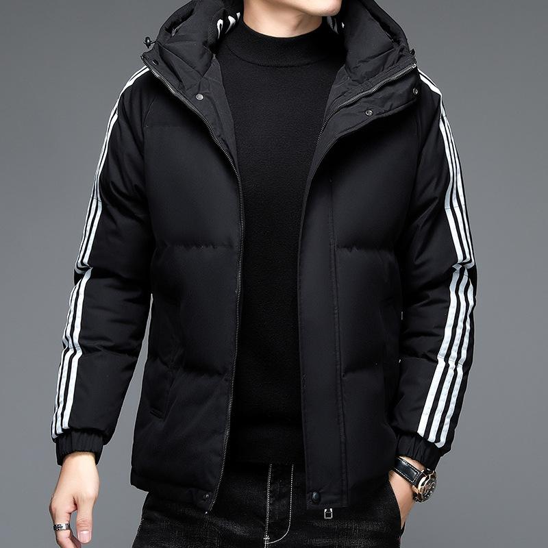 2025 Winter Cotton-padded Clothes Men's Three Bars Classic Quality Cotton-padded Clothes Thickened Thermal Shorts Cotton-padded Jackets Winter