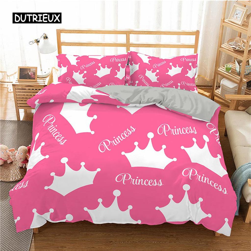 Comforter Lovely Pink Bedding Set 140X200 For Girl Bedroom Bed Single Double Size(No Sheet)