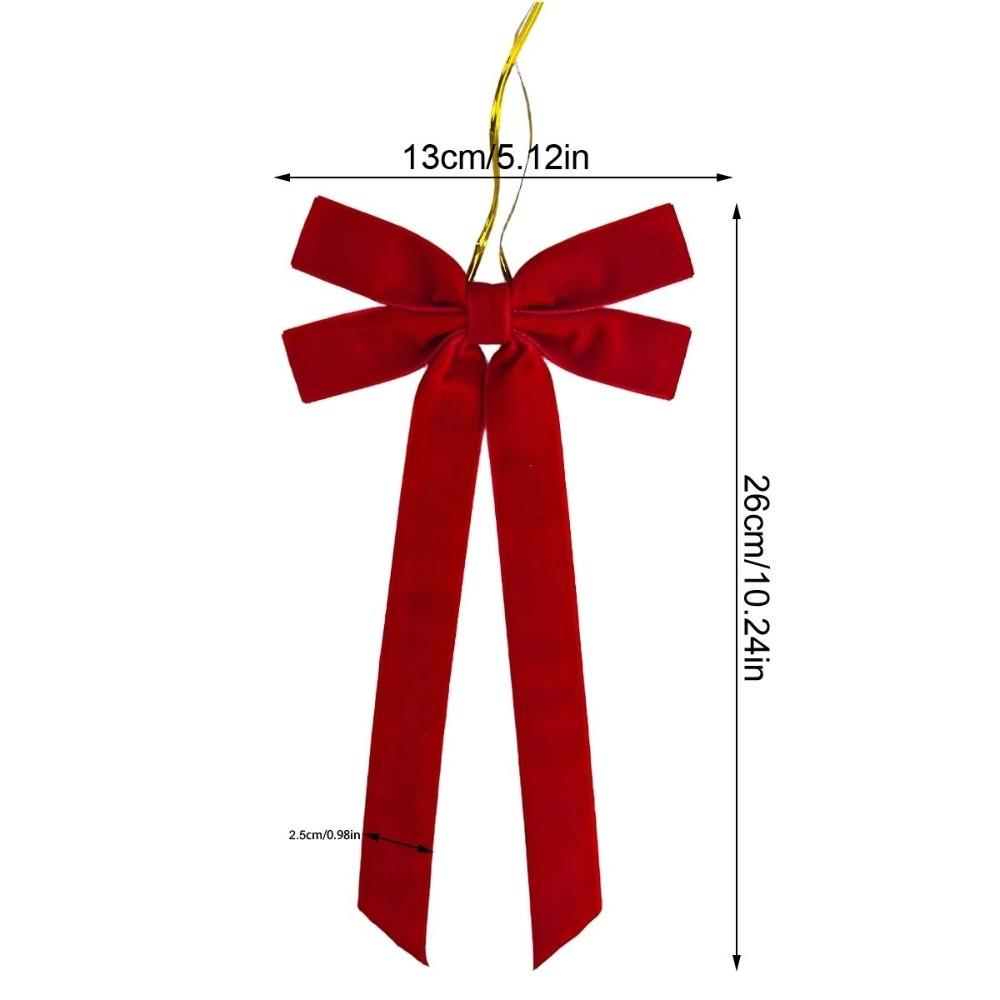 New Bowknot Bowknot Pendant DIY Creative Xmas Tree Charm Velvet Xmas Tree Ornament New Year