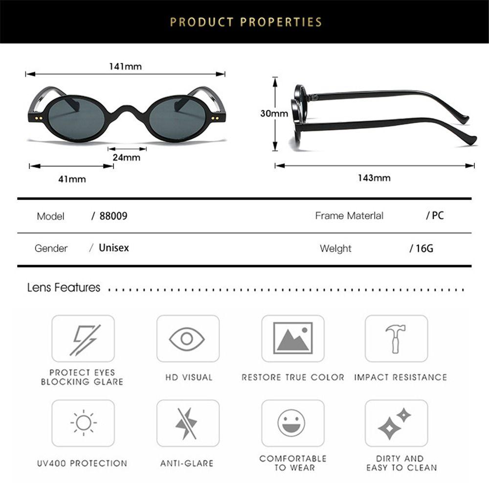 Travel Punk Shades Hip Hop Sun Glasses Small Frame Round Sunglasses Oval Sunglasses