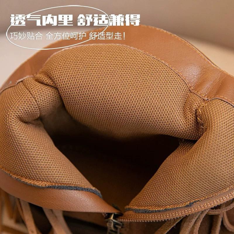 Youth Style Shoes Girls Western Style Ankle Boots Kids Slip-On Fashion With Rubber Sole Fringe Detail
