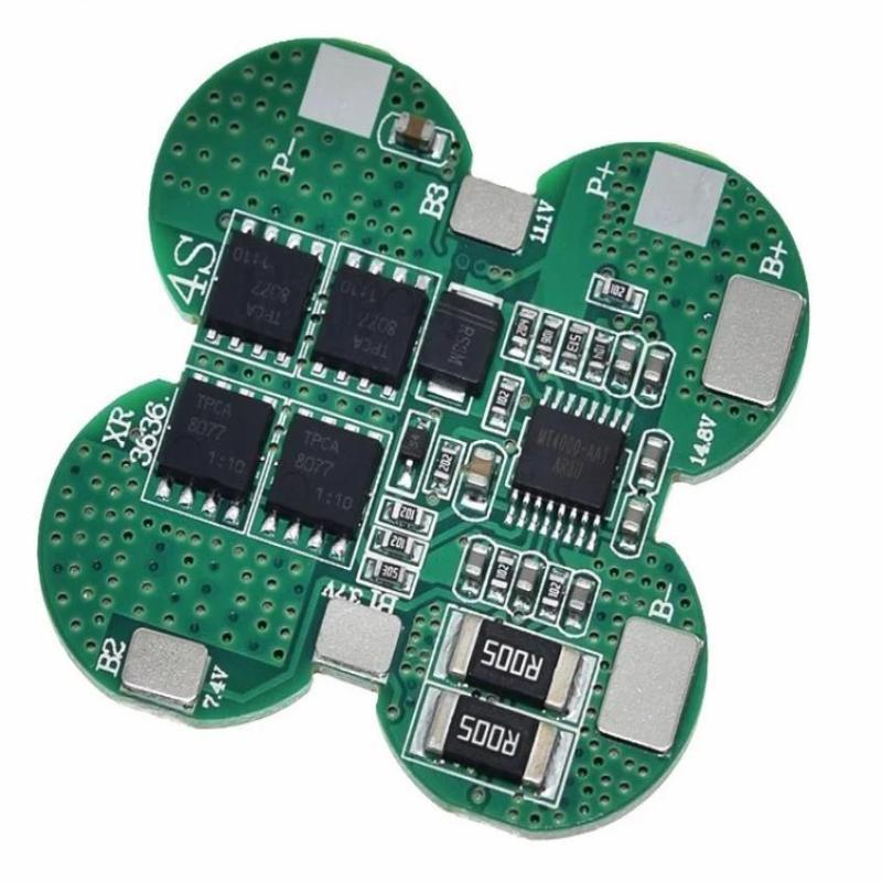 4S 15A 14.8V 18650 Lithium Battery Protection Board Plum Shape Common Port Overcurrent Protection For Electric Tools