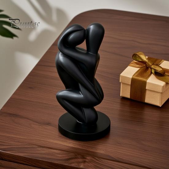 Balanced Weight Ornament 3D Printed Hugging Couple Sculpture, Abstract Embrace Figurine with Smooth Curves, Minimalist Statue Stain Resistant Material