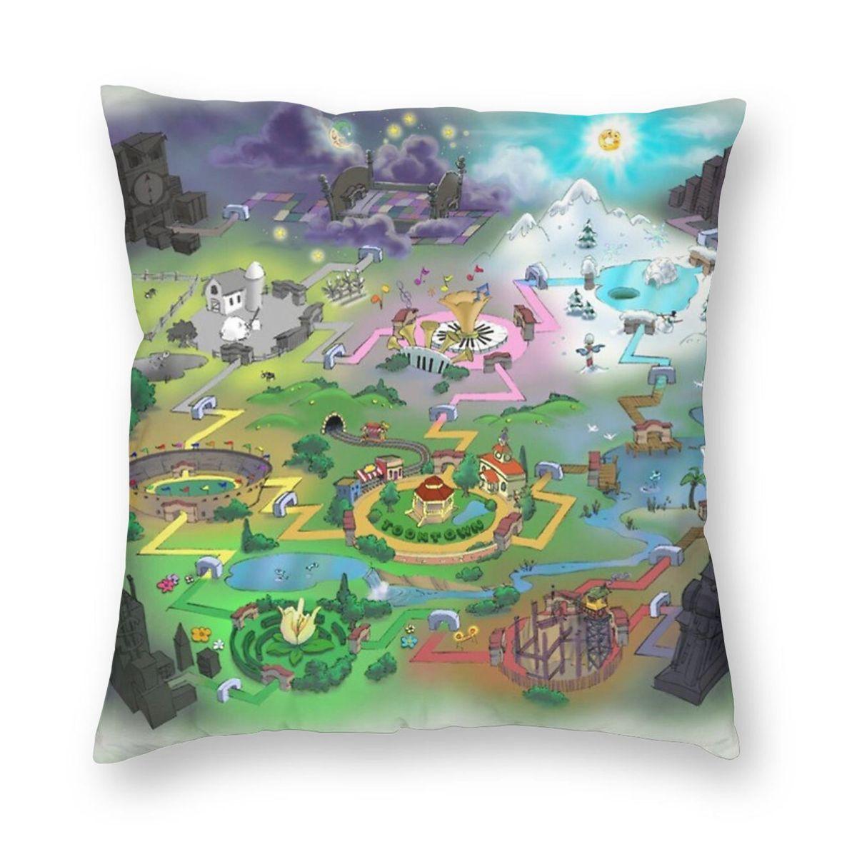 

City Of Toon Toontown Square Pillowcase Polyester Linen Velvet Creative Zip Decorative Car Cushion Cover 30cmx30cm