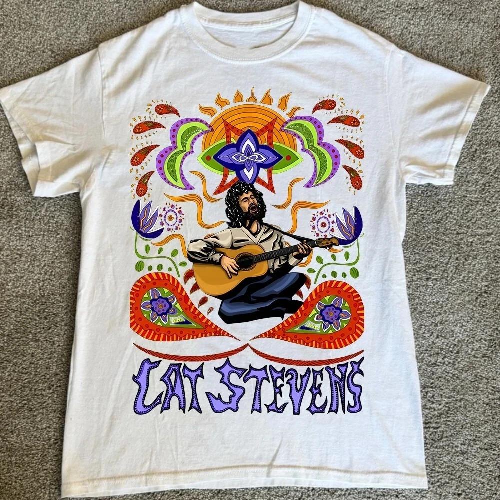 NEW Cat Stevens Band Live In Tour Heavy Cotton White S-5XL T Shirt CM610 Unisex T-Shirt M