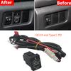 Car USB Charger PD Quick Charge Phone Charging Adapter Outlet Button For Mitsubishi Outlander 14-22 L200 Triton Red LED