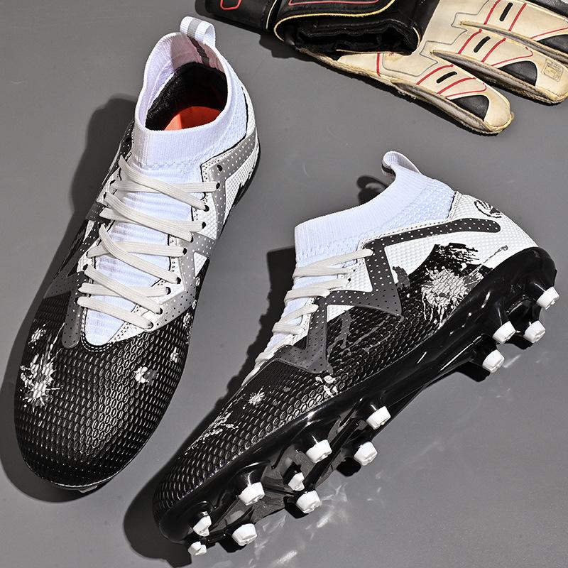 Football shoes Men's high-top broken nails Middle-aged children's students Youth men's competition training shoes AG training shoes