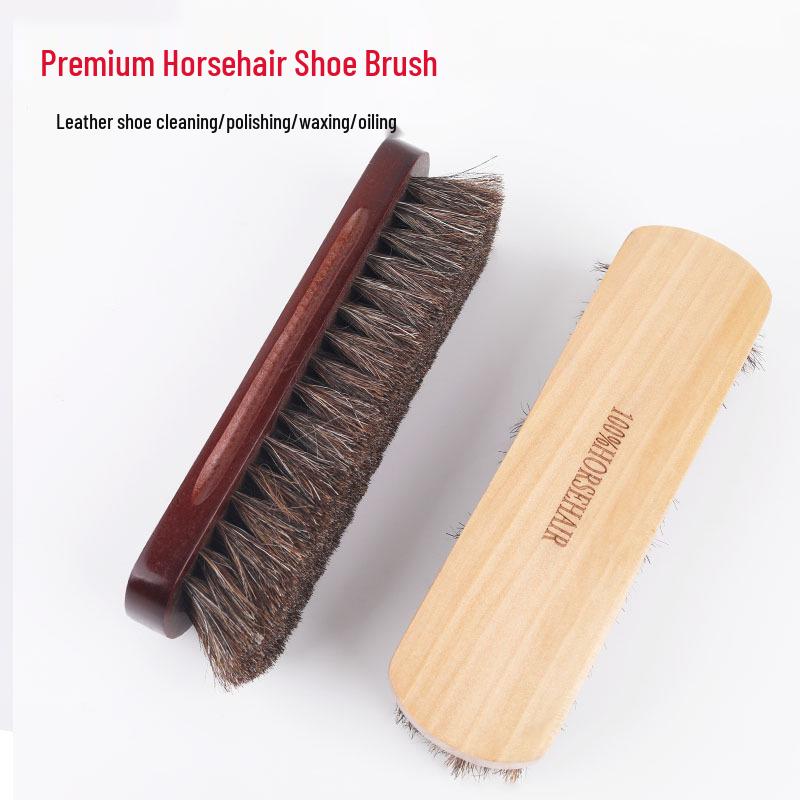 Equestrian Horsehair Brush: Mane, Shoe Polishing, Dusting, and Leather Care Brush
