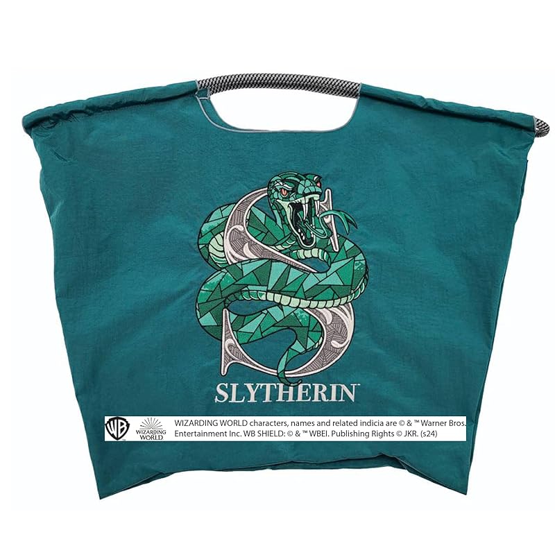 

[Ball & Chain] ball and chain Genuine product harry potter L size bag shopping bag eco bag tote bag shoulder embroidery gift A4 hpl 348101 (SLYTHERIN,
