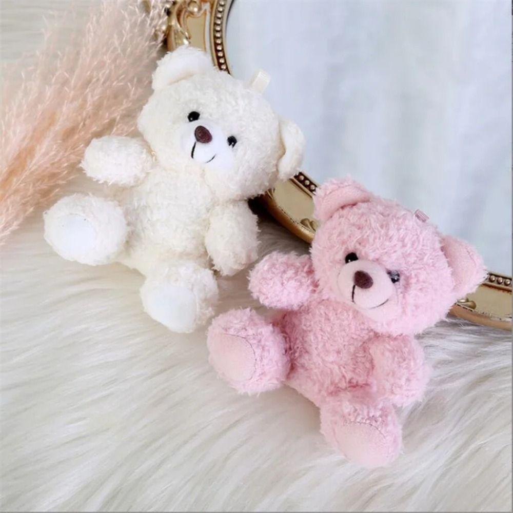 Animal Bear Curly Plush Sitting Doll Plush Doll Bear Bag Pendant  Boys and Girls