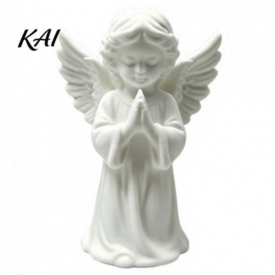 White Prayer Angel Statue 3D Printed Praying Figurine, Statue, DIY Paintable PLA Art Cherub Sculpture, Christmas Tabletop Home Office Decor, Religious