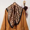  New Fashion Leopard Print Scarf for Women Lightweight 70x70cm Square Silk Scarves Elegant Animal Pattern Shawl Bandana