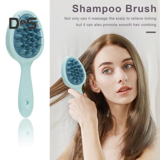 Doppelseitige, gezahnte Shampoo-Bürste, langer Griff, Kopfhautmassage, tragbarer Kamm zum Entwirren von nassem und trockenem Haar, Haarreinigungswerkzeug, Körperwäscher