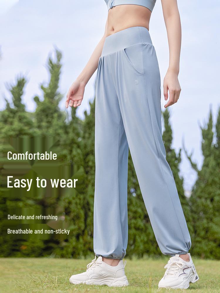 Plus Size Women's Quick-Dry Ice Silk Sun Protection Pants - Slimming, Breathable, Mosquito-Repellent Outdoor Sportswear