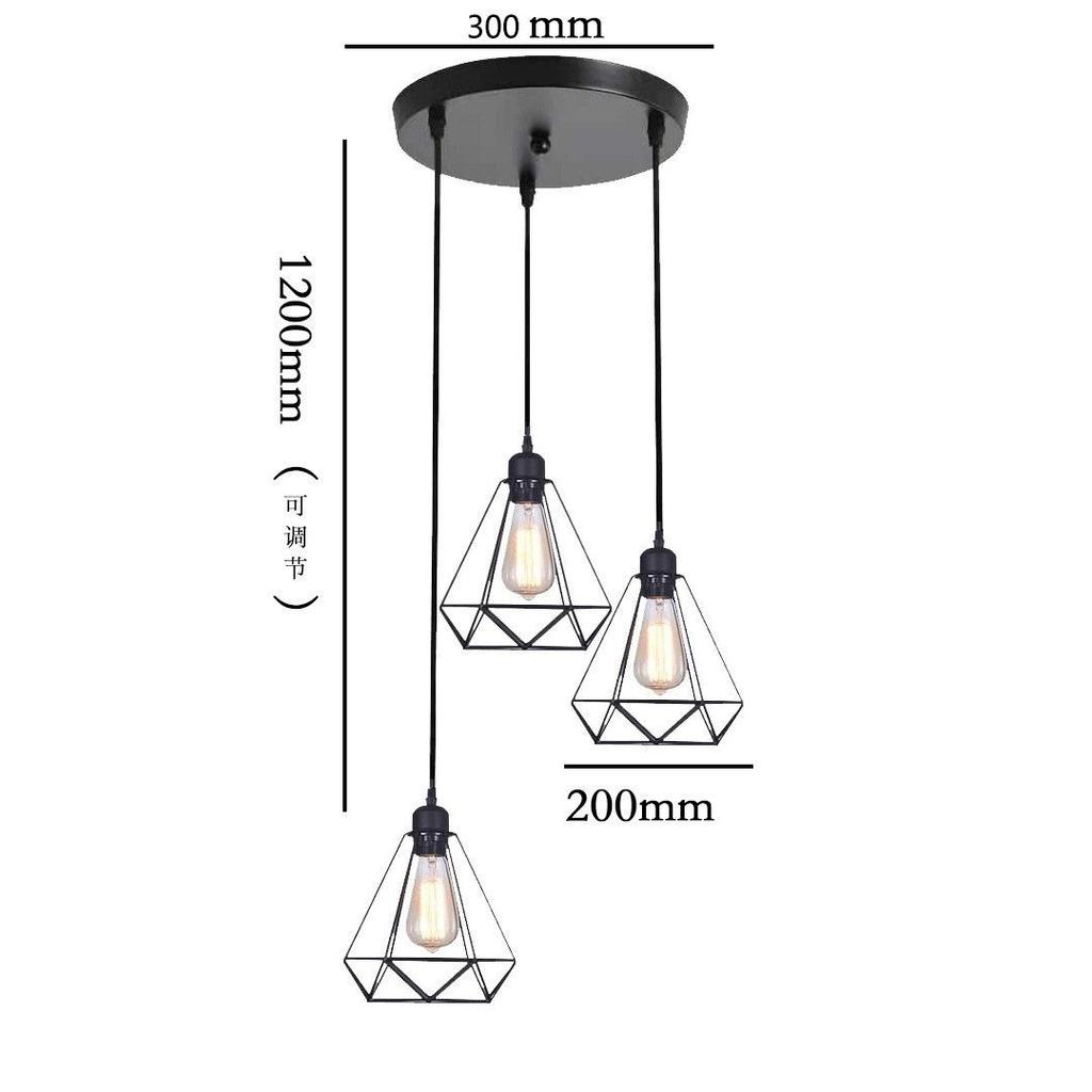 Vintage Industrial Pendant Light Fixture Metal Ceiling Lamp Hanging Cage Light Fixture for Kitchen Island Table Dining Room